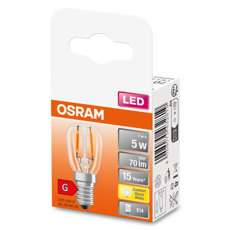 OSRAM LED Lampada LED SPECIAL T26 1W 824 Chiara E14, 70 lm, 2400 K, Luce Comfort Calda
