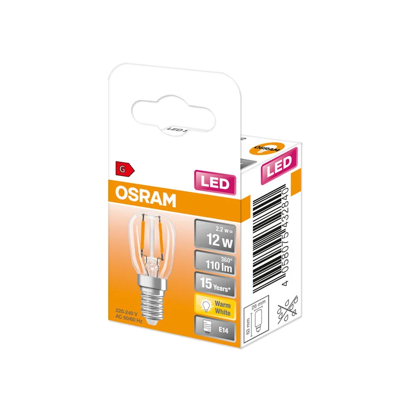 OSRAM LED Lampada LED SPECIAL T26 2.2W 827 Chiara E14, 110 lm, 2700 K, Bianco caldo