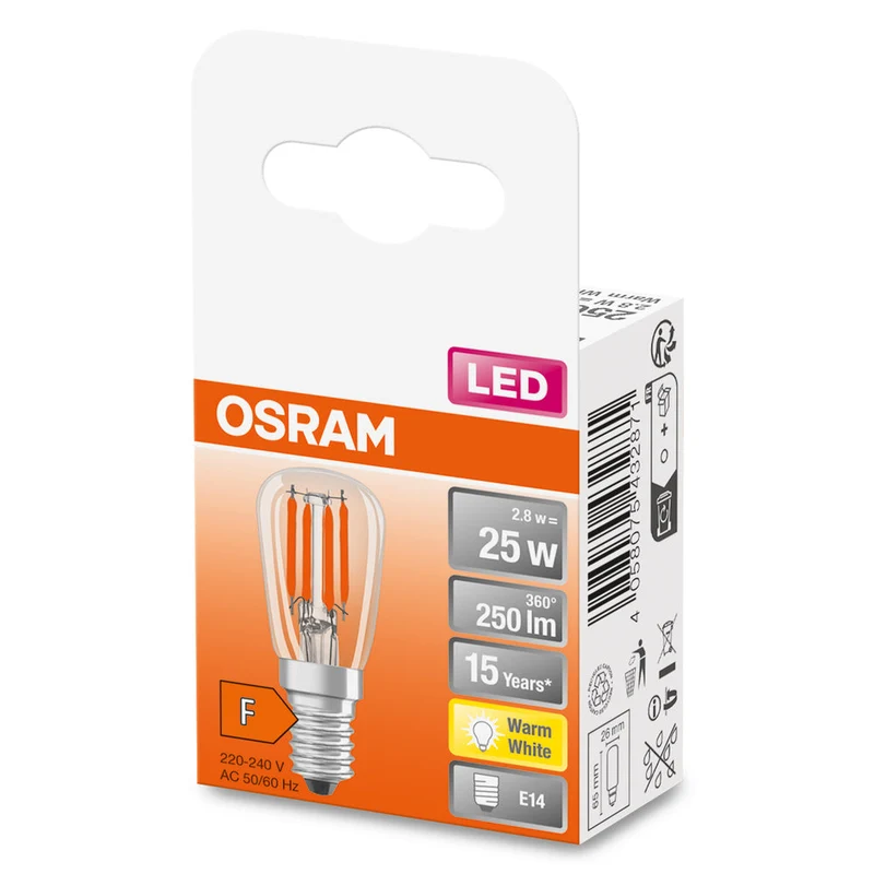 OSRAM LED Lampada LED SPECIAL T26 2.8W 827 Chiara E14, 250 lm, 2700 K, Bianco caldo
