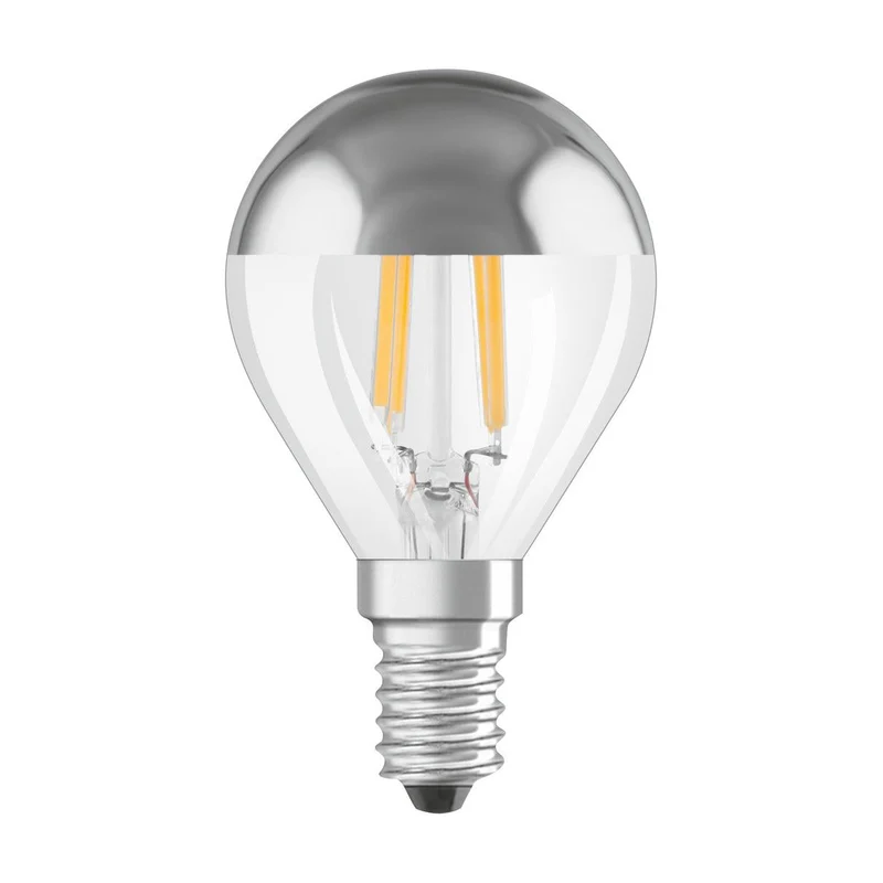 OSRAM LED Lampada LED Retrofit CLASSIC P Mirror 4W 827 Silver E14, 350 lm, 2700 K, Warmweiß