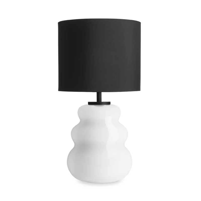 VIGRA - Lampe à poser en verre soufflé et textile, style scandinave