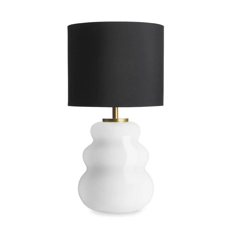 VIGRA - Lampe à poser en verre soufflé et textile, style scandinave