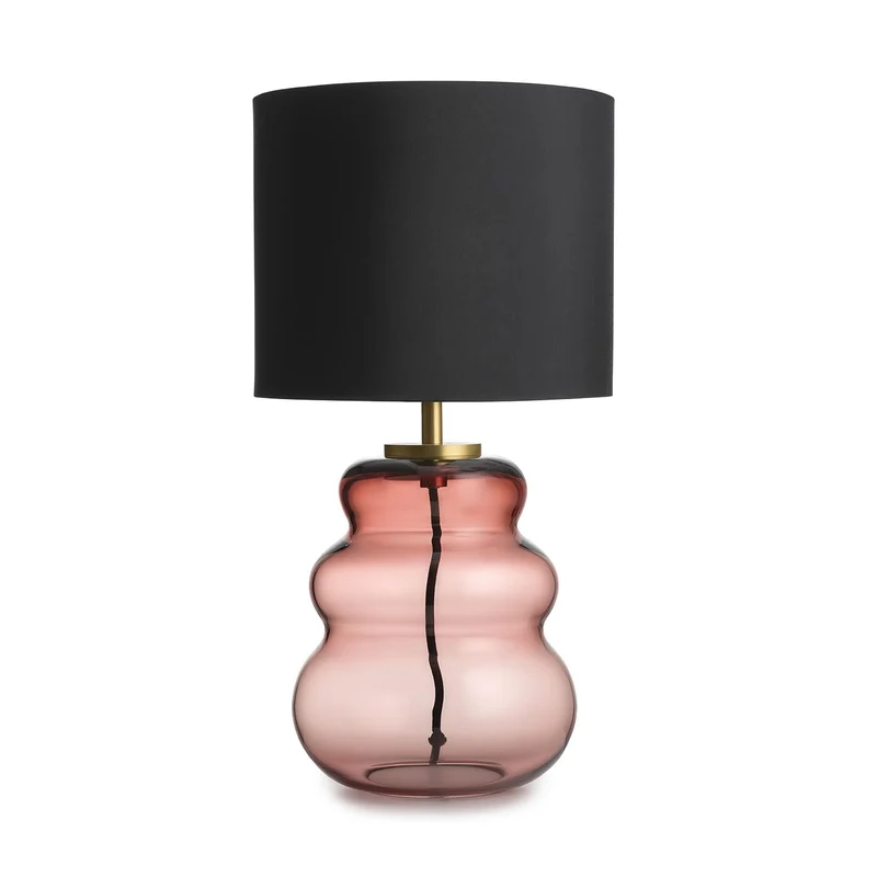 VIGRA - Lampe à poser en verre soufflé et textile, style scandinave
