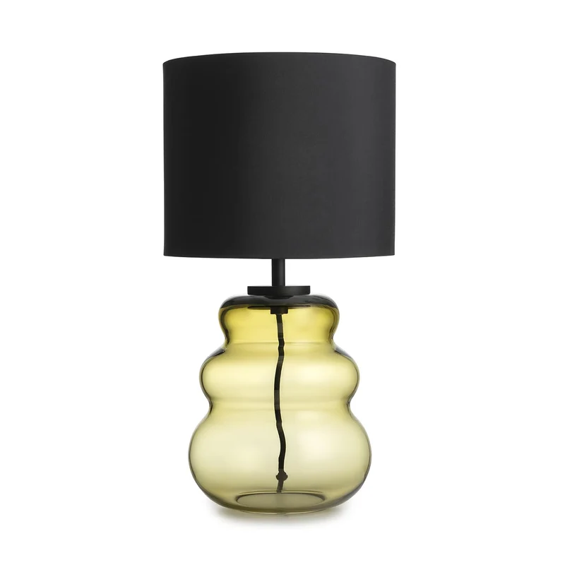 VIGRA - Lampe à poser en verre soufflé et textile, style scandinave
