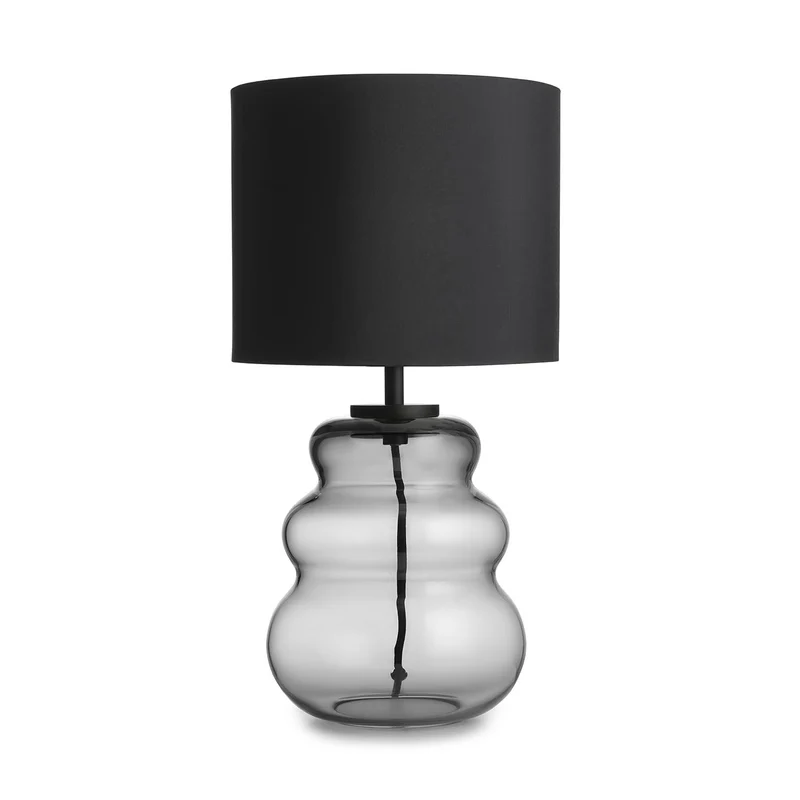VIGRA - Lampe à poser en verre soufflé et textile, style scandinave
