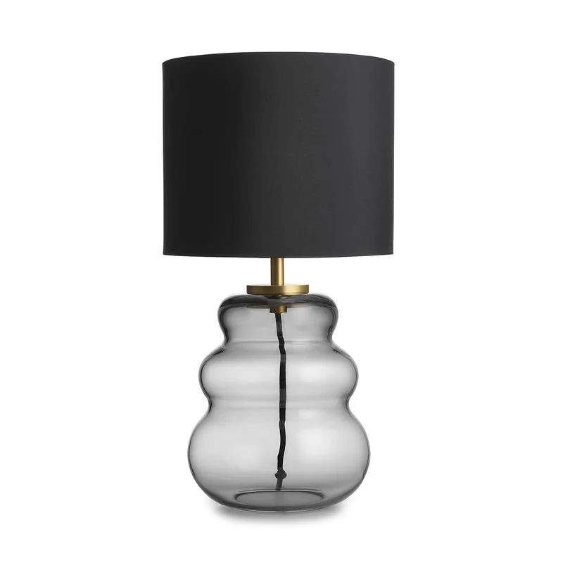 VIGRA - Lampe à poser en verre soufflé et textile, style scandinave
