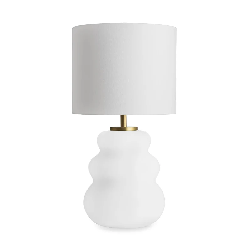 VIGRA - Lampe à poser en verre soufflé et textile, style scandinave