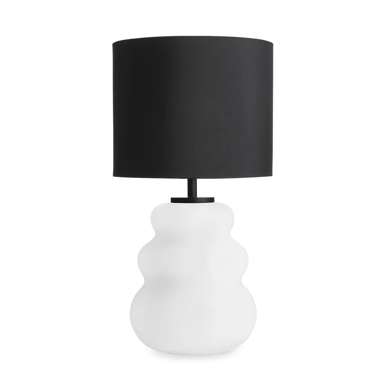 VIGRA - Lampe à poser en verre soufflé et textile, style scandinave