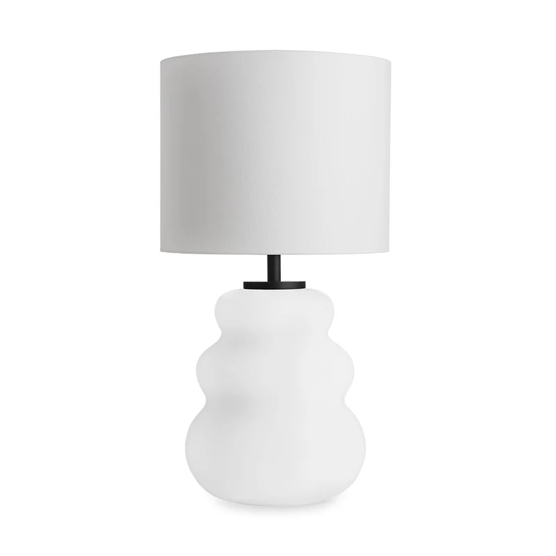 VIGRA - Lampe à poser en verre soufflé et textile, style scandinave