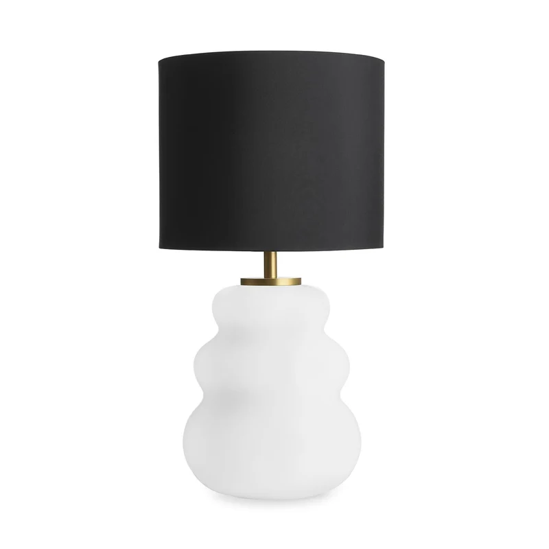 VIGRA - Lampe à poser en verre soufflé et textile, style scandinave
