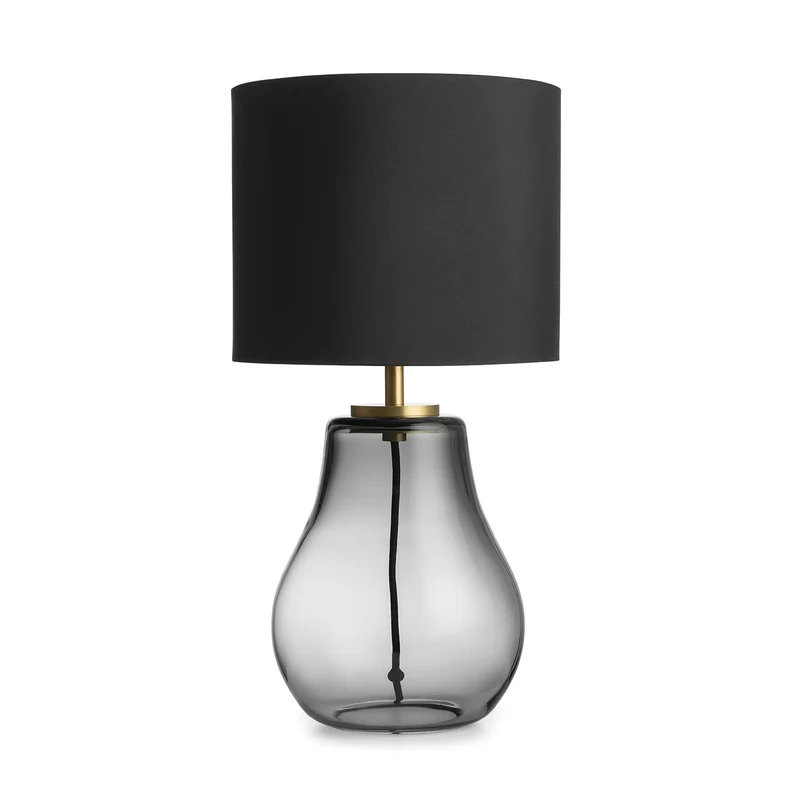 HITRA - Lampe à poser en verre soufflé et textile, style scandinave