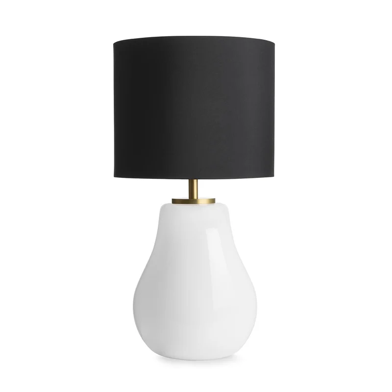 HITRA - Lampe à poser en verre soufflé et textile, style scandinave