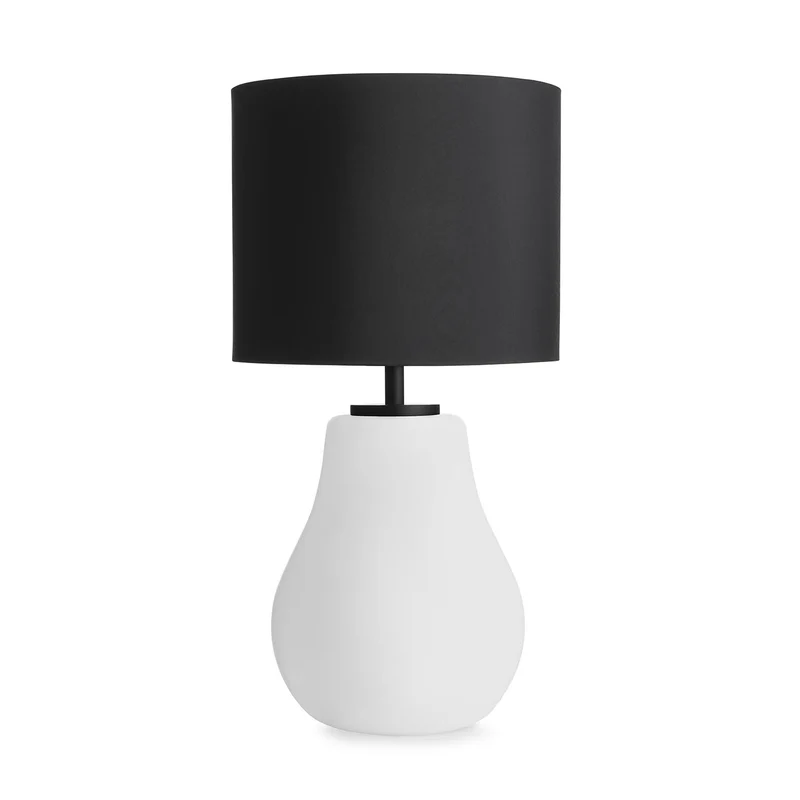 HITRA - Lampe à poser en verre soufflé et textile, style scandinave