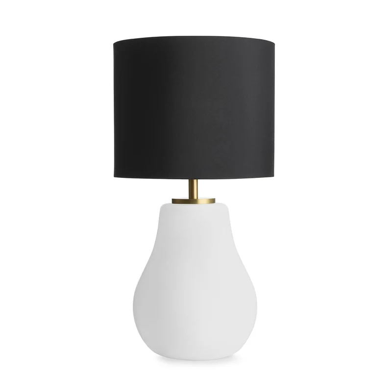HITRA - Lampe à poser en verre soufflé et textile, style scandinave