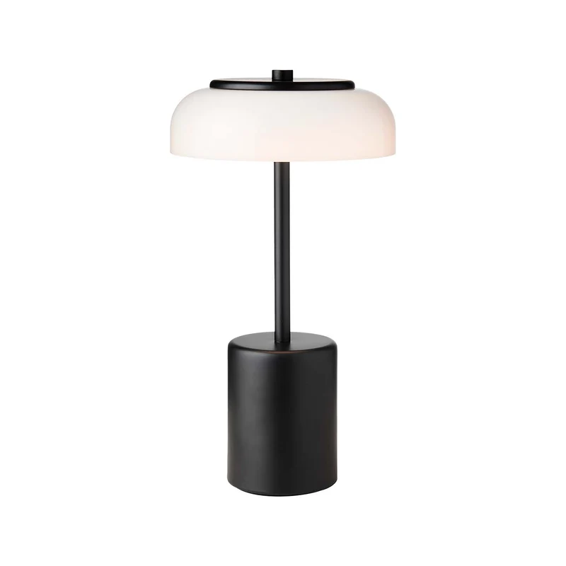 BLOSSI - Lampe à poser portable rechargeable en verre soufflé et acier, style Art déco