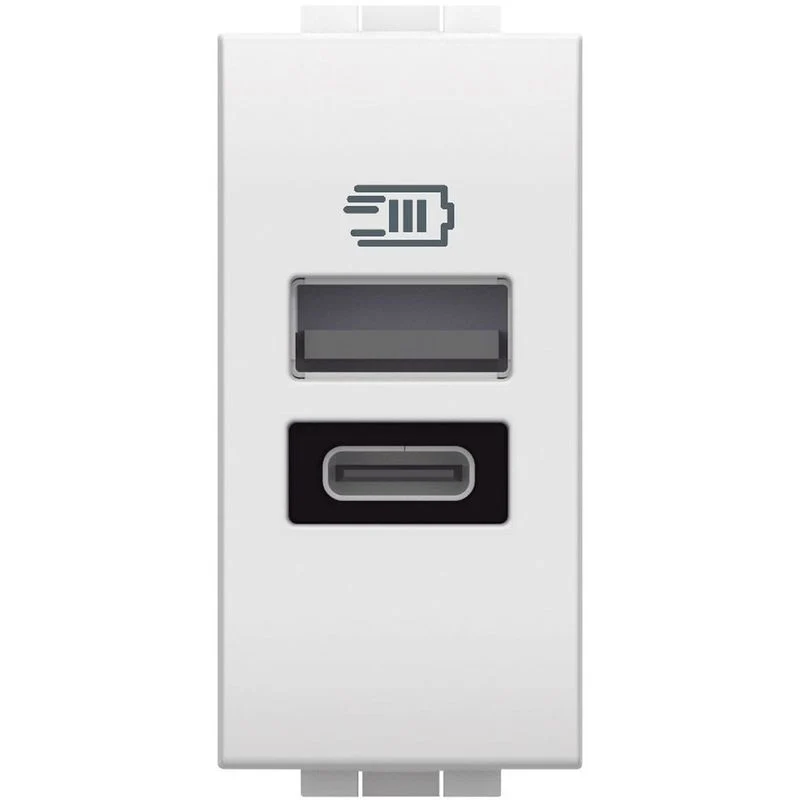 BTICINO N4191AC - Caricatore USB tipo A e C con tensione 5 Vdc