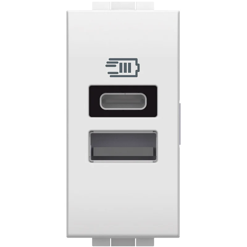 BTICINO N4191AC - Caricatore USB tipo A e C con tensione 5 Vdc
