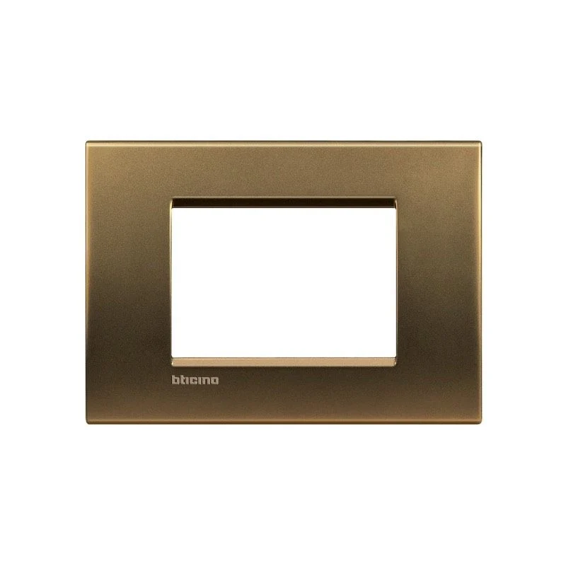 BTICINO LNA4803BZ - Placca Metals quadra in metallo 3 posti bronzo