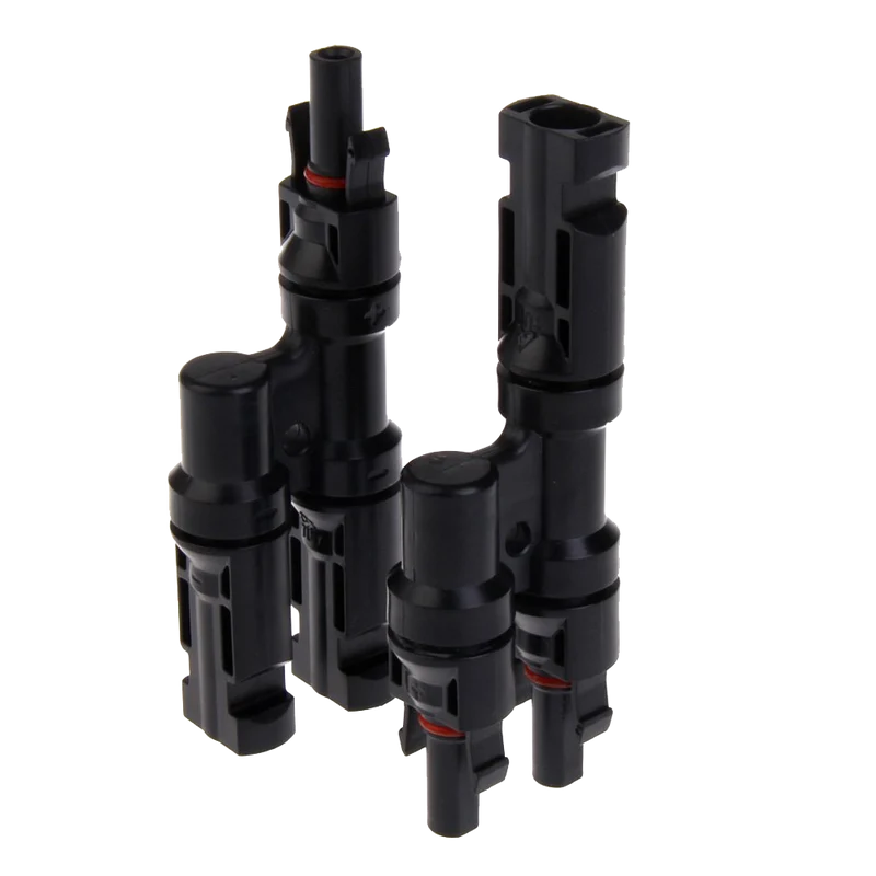 Vktech 1Pair Solar Panel Cable Branch Connector Coupler Combiner