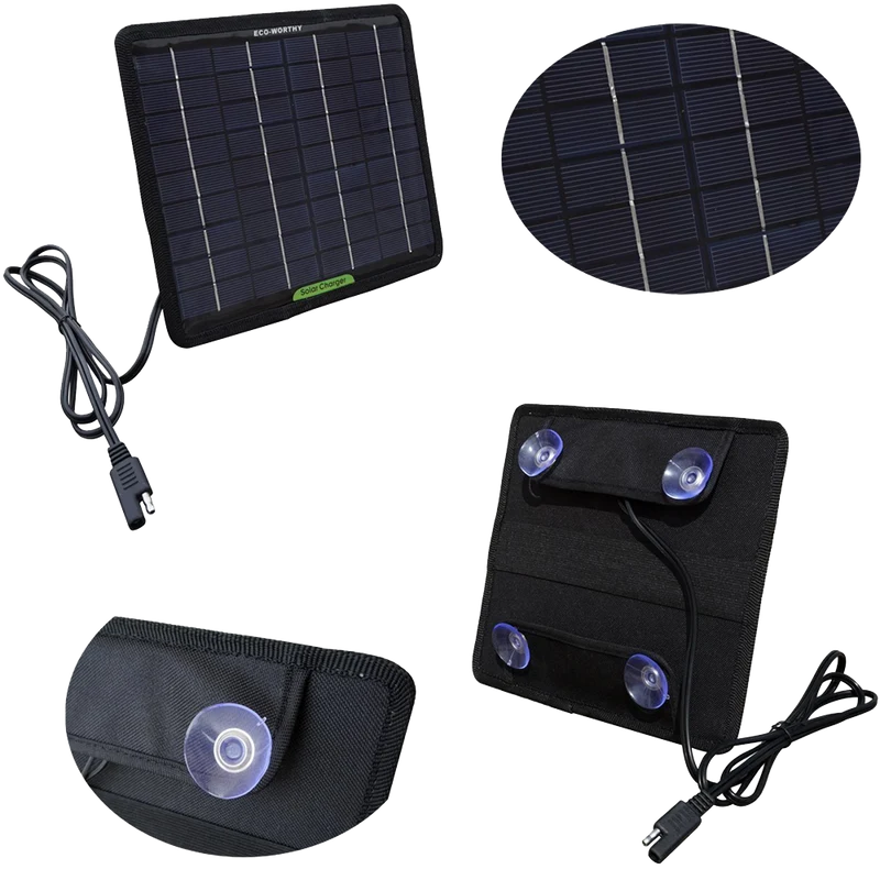 ECO-WORTHY Portable Power Solar Panel Battery Charger Backup