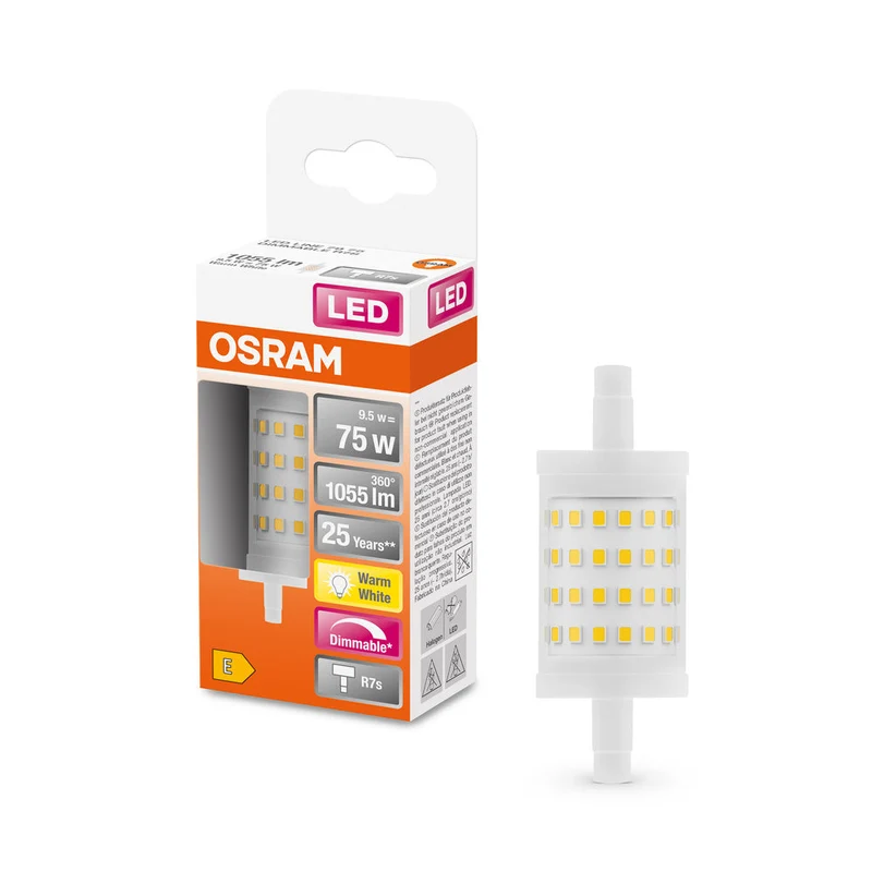 OSRAM LED LINE Lampada LED R7S DIM 9.5W 827 Chiara R7s, 1055 lm, 2700 K, Bianco caldo
