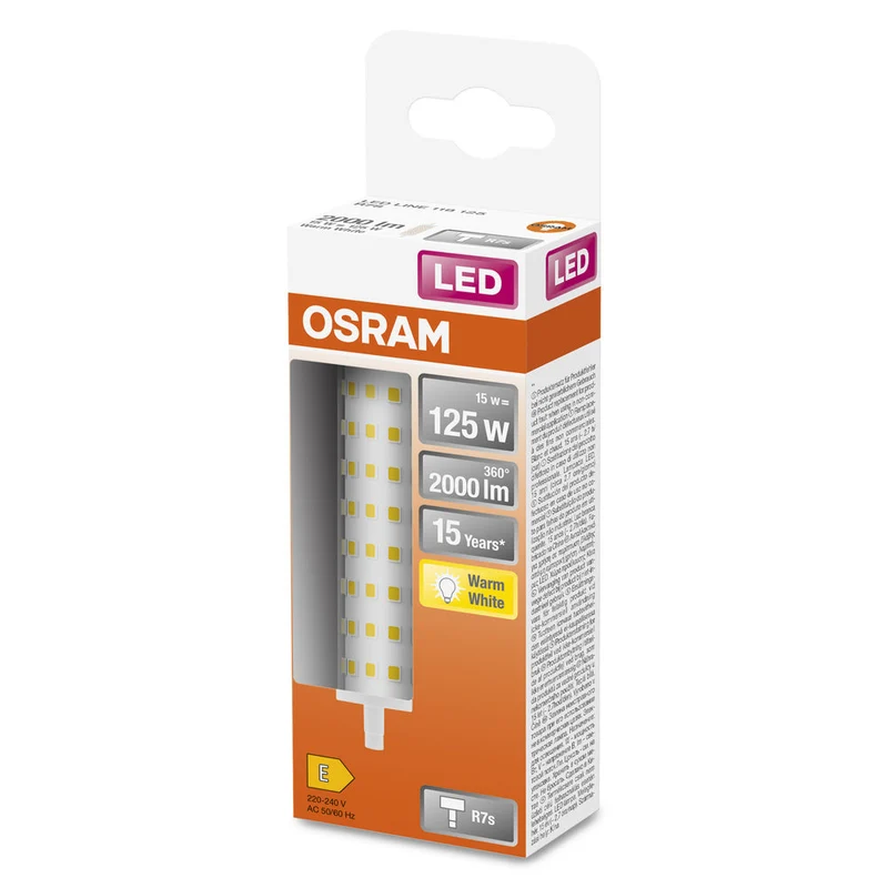 OSRAM LED LINE Lampada LED R7S 15W 827 Chiara R7s, 2000 lm, 2700 K, Bianco caldo