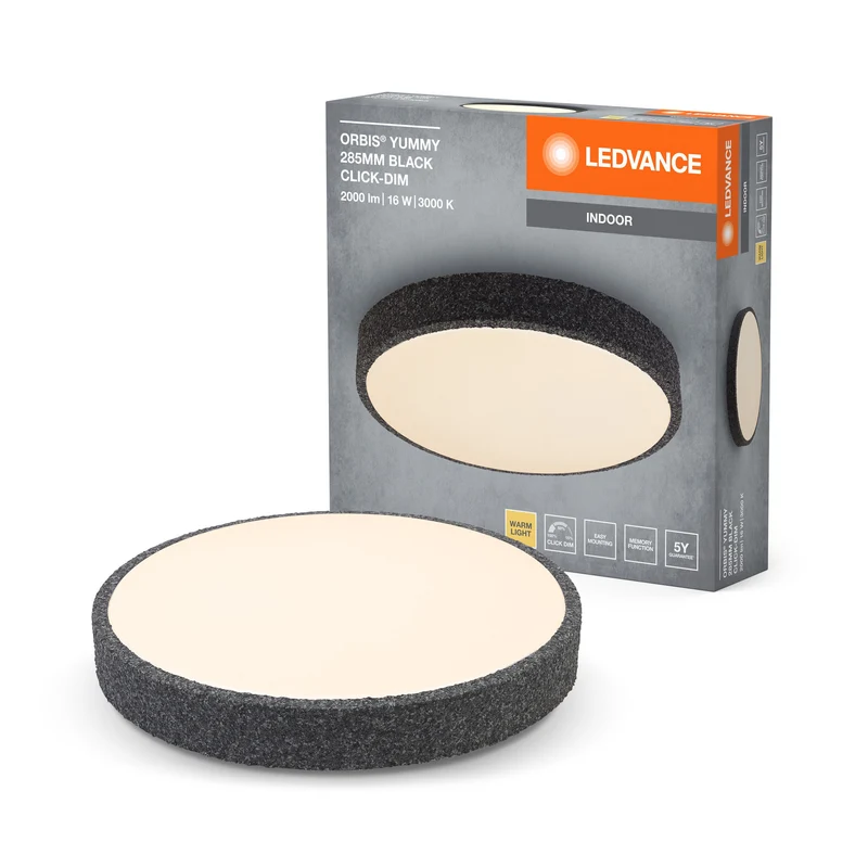 Lampada da soffitto LEDVANCE ORBIS Yummy 16W 285mm dimmerabile nera