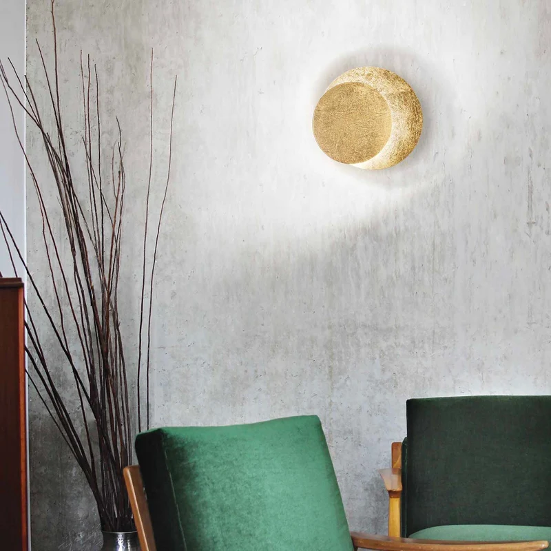 Tick - Applique murale LED à double disque en acier, style contemporain