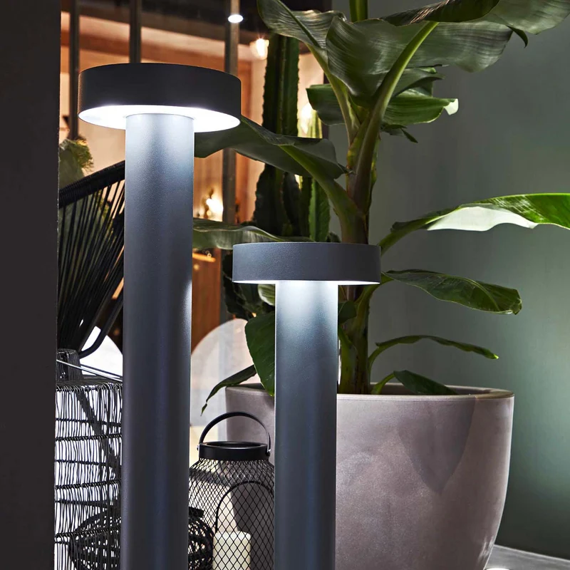 Tesla - Potelet extérieure à 360 degrés en aluminium, style contemporain