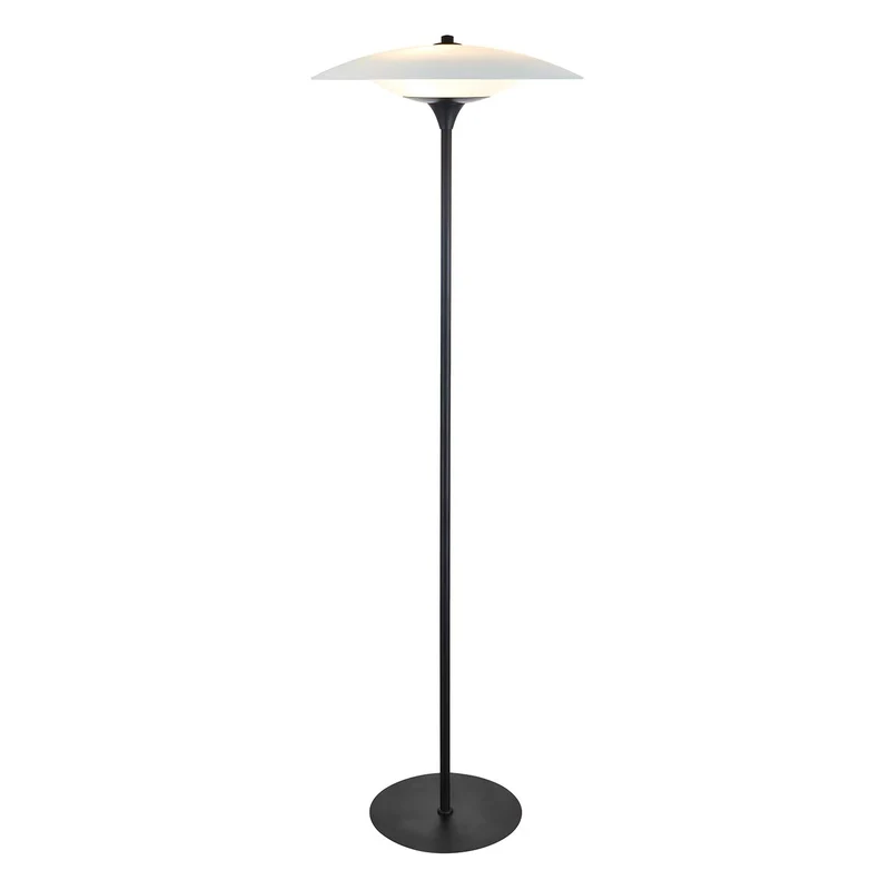 BARONI - Lampadaire en verre opale et métal, style vintage et scandinave