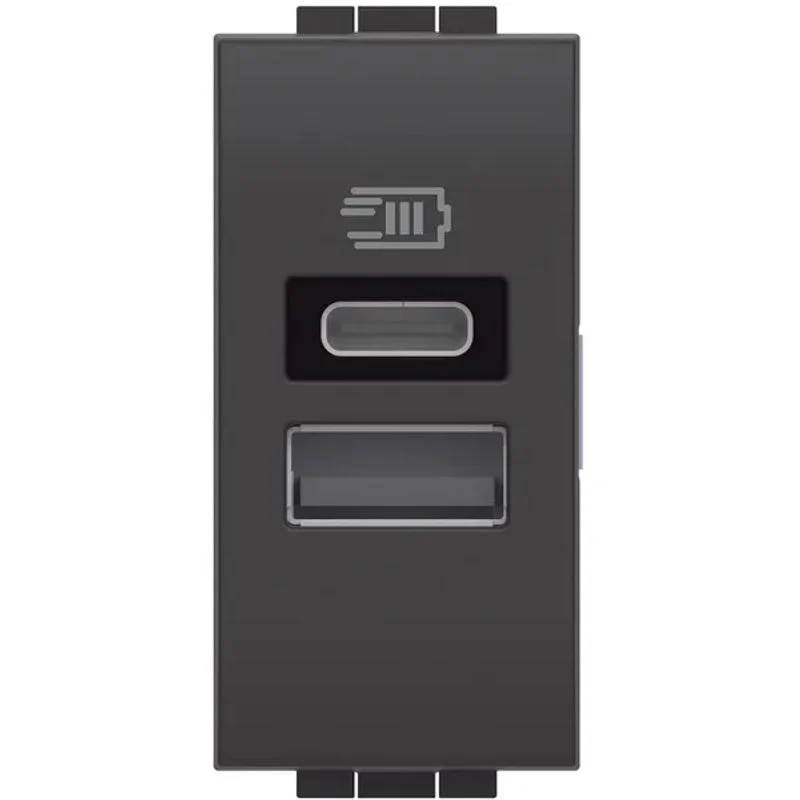 BTICINO L4191AC - Caricatore USB tipo A e C con tensione 5 Vdc