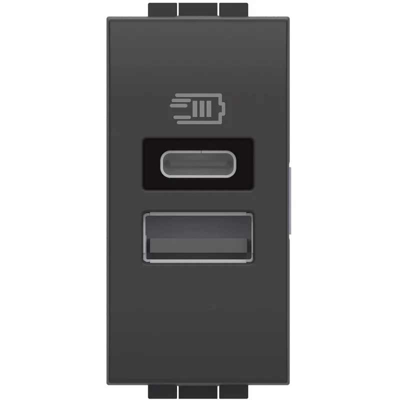 BTICINO L4191AC - Caricatore USB tipo A e C con tensione 5 Vdc