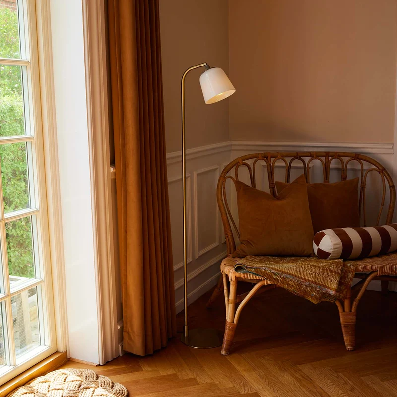 ROOM 49 - Lampadaire en verre soufflé et laiton, style vintage et Art déco