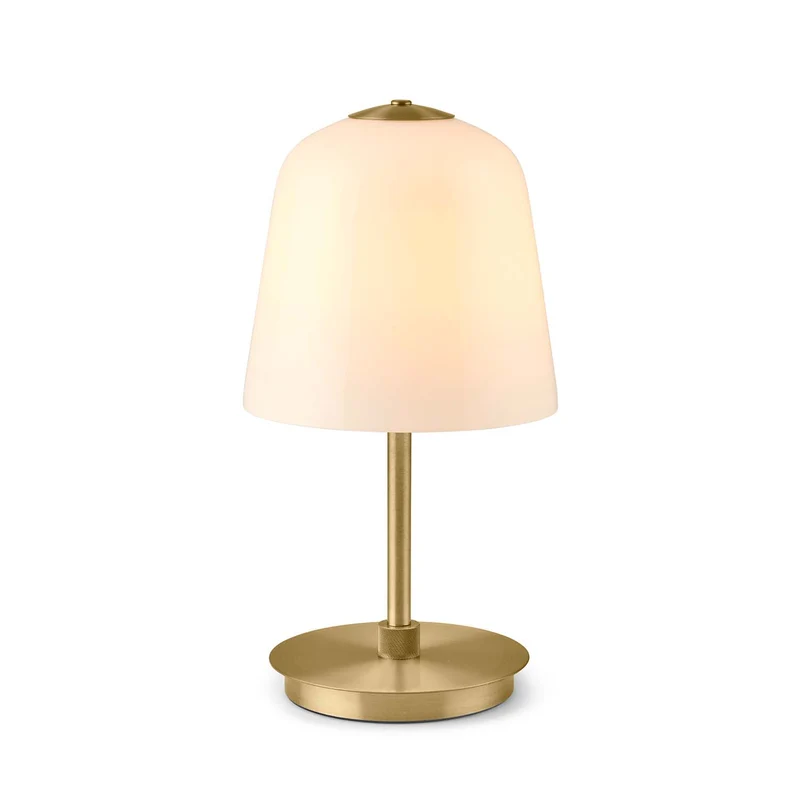 ROOM 49 - Lampe nomade LED en verre soufflé et laiton, style Art déco