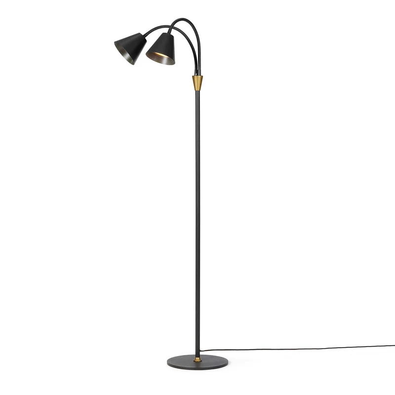 HYGGE - Lampadaire à double abat-jour en métal, style contemporain et industriel