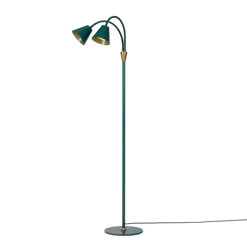 HYGGE - Lampadaire à double abat-jour en métal, style contemporain et industriel