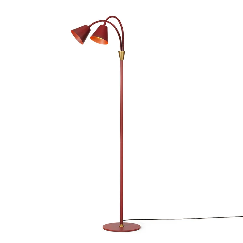 HYGGE - Lampadaire à double abat-jour en métal, style contemporain et industriel