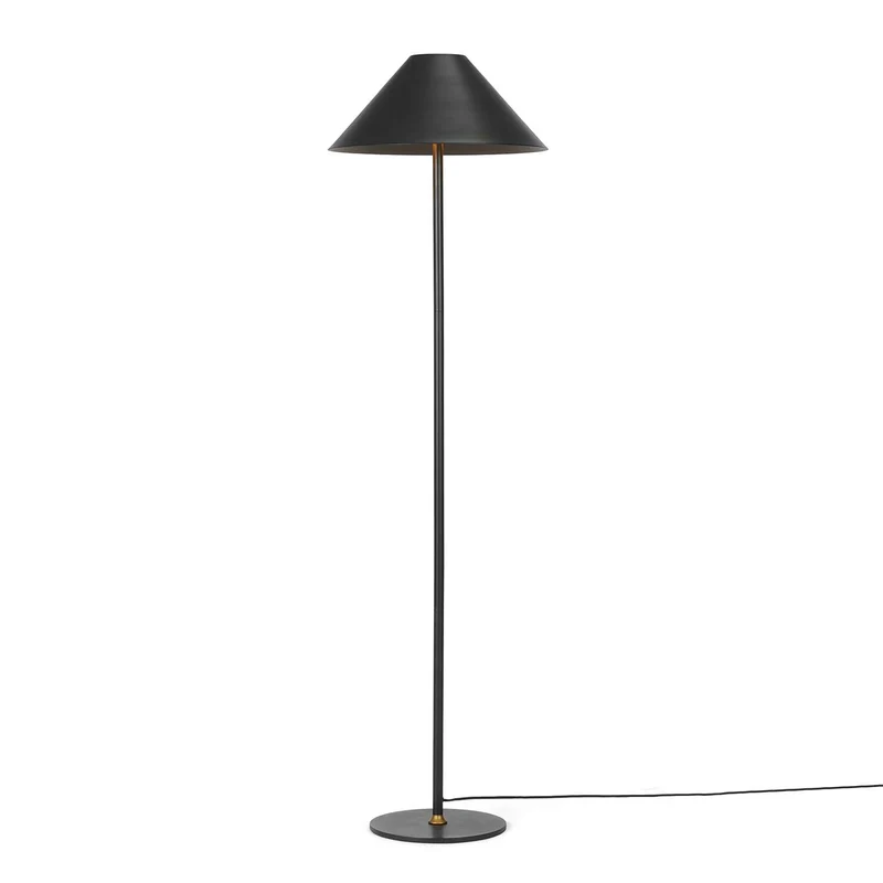 HYGGE - Lampadaire à abat-jour conique en métal, style contemporain et industriel