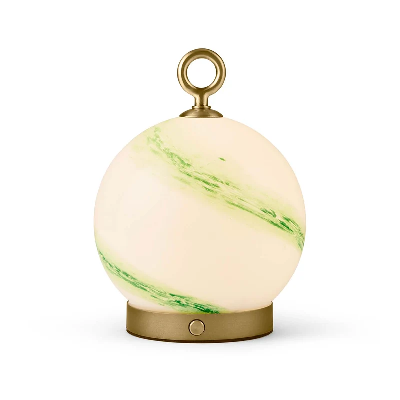 STOCKHOLM - Lampe nomade LED en verre marbré et métal, style vintage
