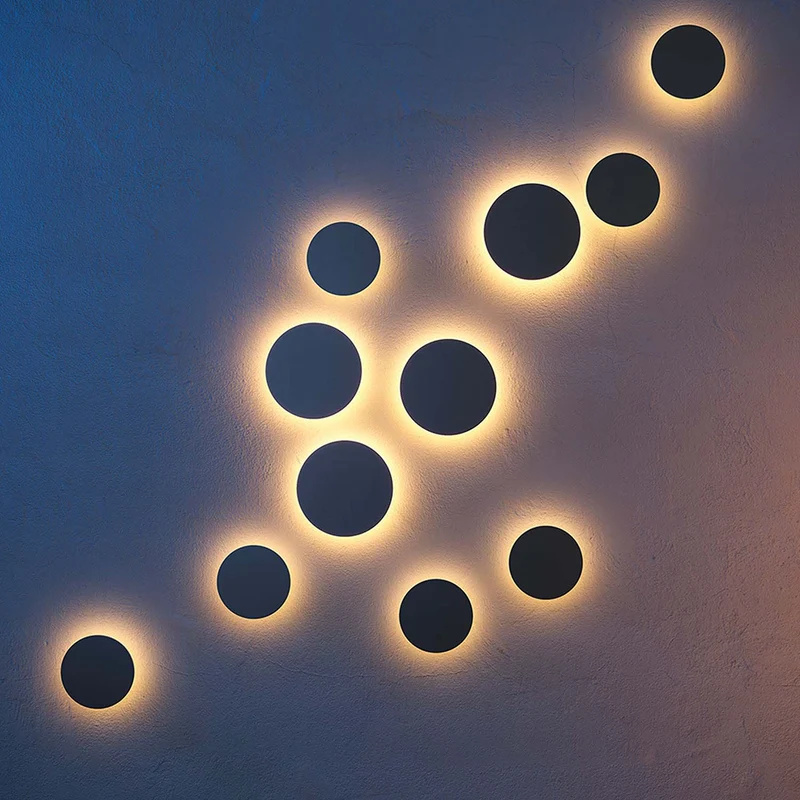 Wald - Applique murale LED ronde étanche en acier, style contemporain
