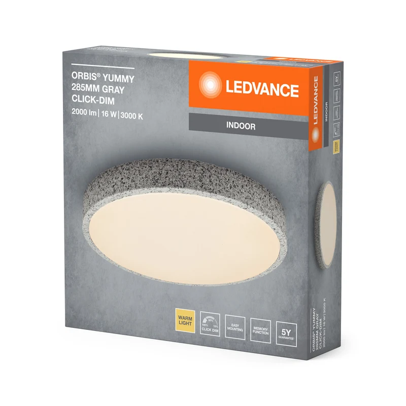 Lampada da soffitto LEDVANCE ORBIS Yummy 16W 285mm dimmerabile grigia