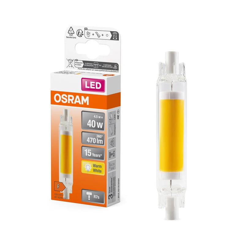 OSRAM LED Slim Line Lampada, 4.5W, R7s, Bianco caldo 2700K