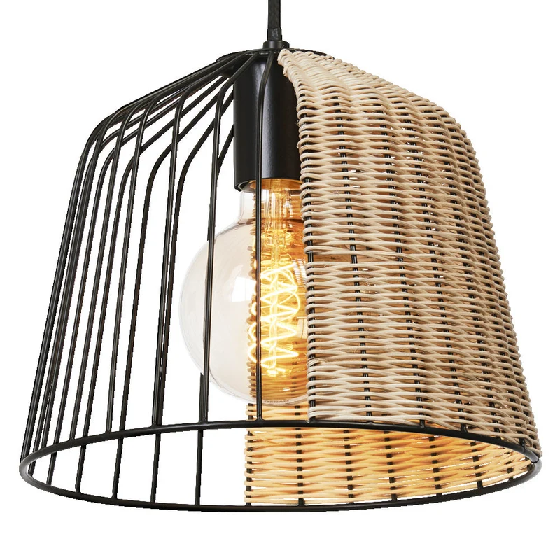 LEDVANCE DECOR Lampada a sospensione a gabbia a campana, nero/marrone, E27