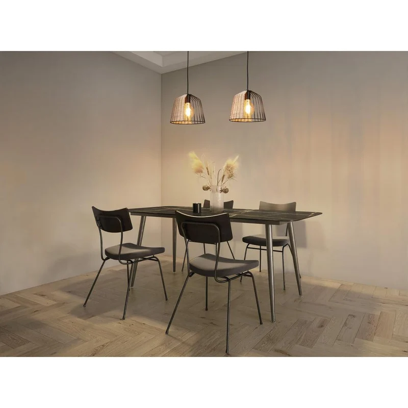 LEDVANCE DECOR Lampada a sospensione a gabbia a campana, nero/marrone, E27
