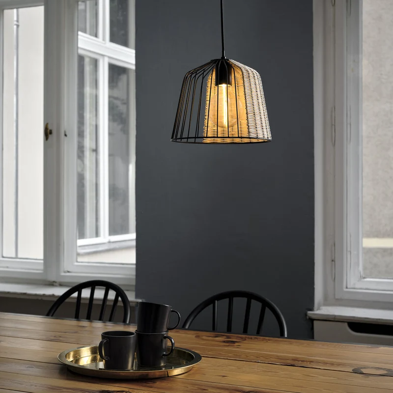 LEDVANCE DECOR Lampada a sospensione a gabbia a campana, nero/marrone, E27