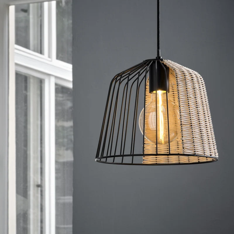 LEDVANCE DECOR Lampada a sospensione a gabbia a campana, nero/marrone, E27