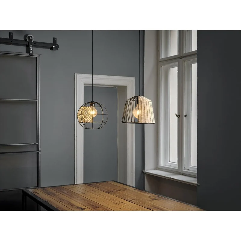 LEDVANCE DECOR Lampada a sospensione a gabbia a campana, nero/marrone, E27