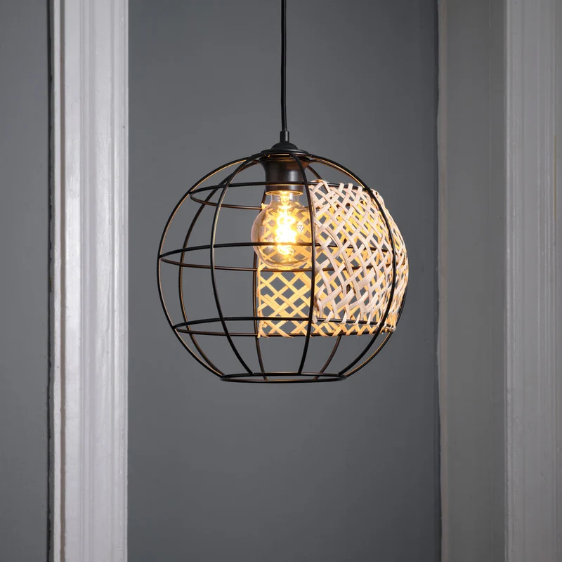 LEDVANCE DECOR Lampada a sospensione Cage Globe, nero/marrone, E27