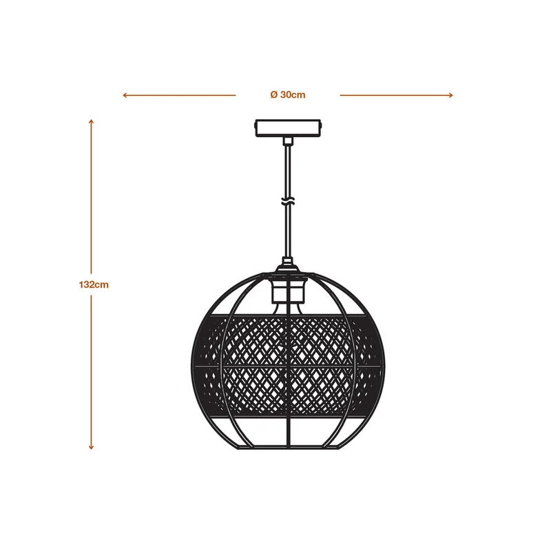 LEDVANCE DECOR Lampada a sospensione Cage Globe, nero/marrone, E27