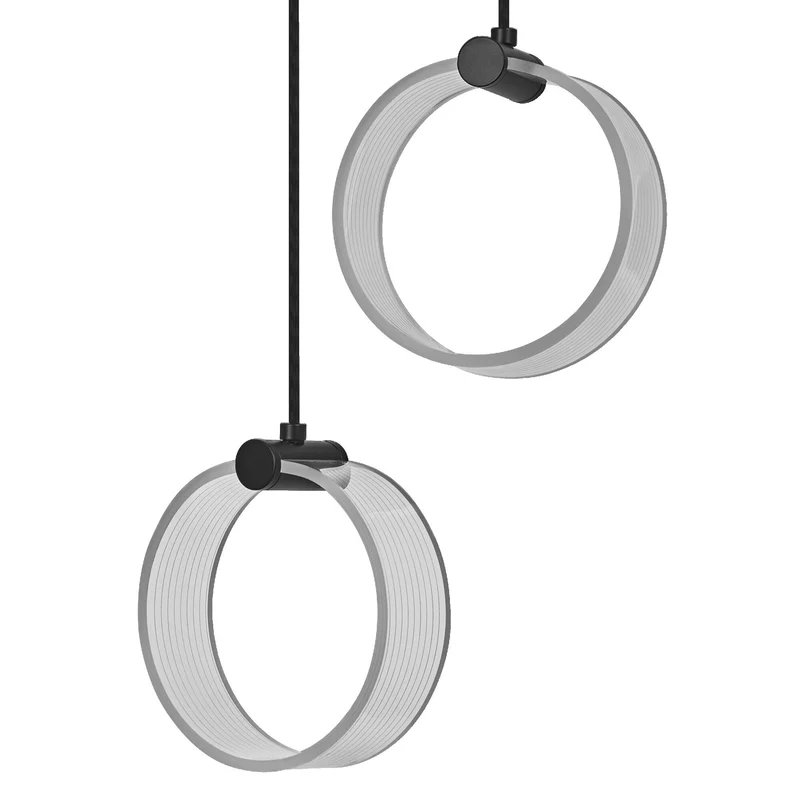 LEDVANCE DECOR Lampada a sospensione Circle, 2 pendenti, 14W, Click CCT Nero